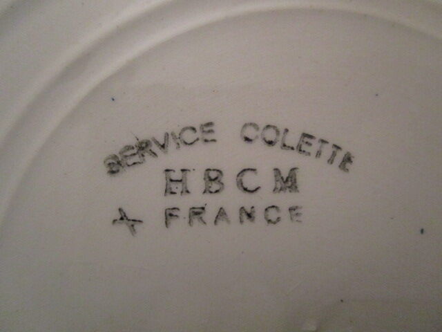 6 antique plates art-deco in earthenware of montereau decor model "colette"