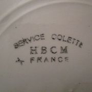 6 antique plates art-deco in earthenware of montereau decor model "colette"