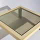 Table basse vintage plastique blanc et verre