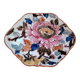Empty pocket dish in Gien earthenware with peony decoration.