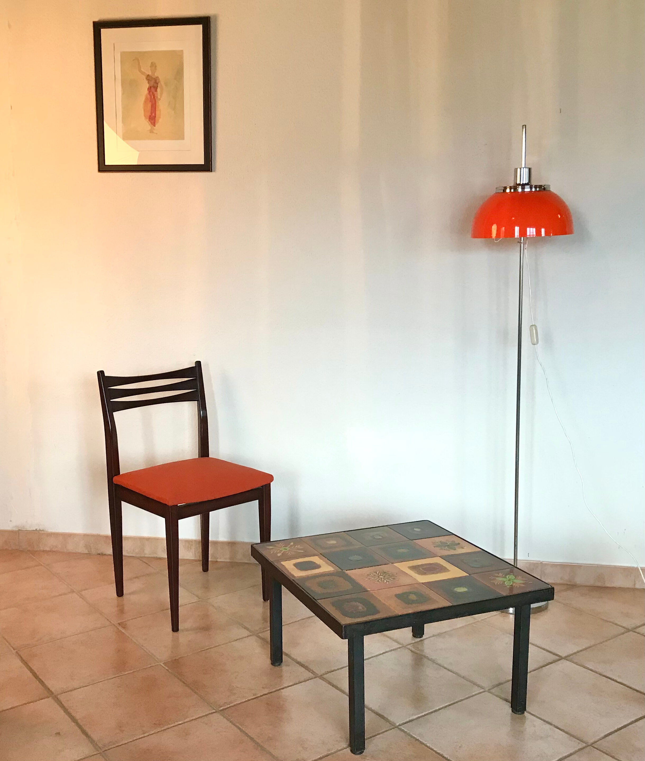 Suite of 6 Scandinavian chairs 70s