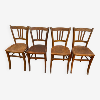 Set de 4 chaises bistrot assises perforées