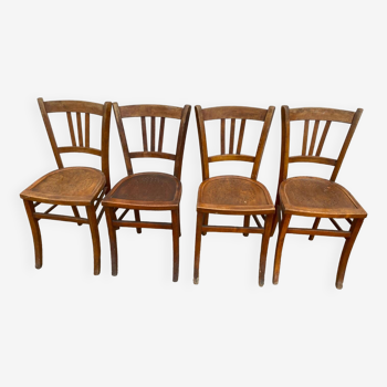 Set of 4 perforated bistro chairs