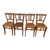 Set of 4 perforated bistro chairs