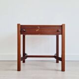 Mahogany bedside table by Jacques Hauville for Roche Bobo