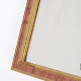 Miroir ancien en bois, doré, teinte rose