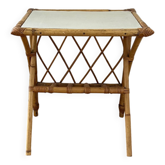 Rattan end table