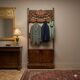Antique coat rack in stained beech, Italy, 19th century.