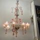 Large Venetian Pink Murano Glass Chandelier 1960’s