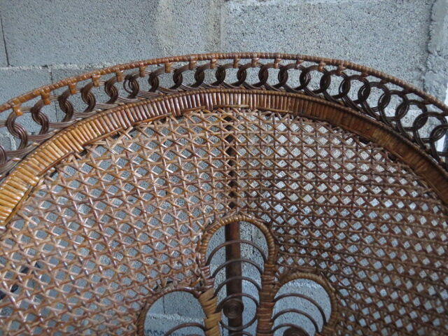 Emmanuelle rattan chair with satin cushions