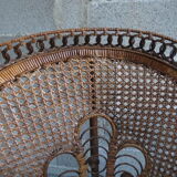 Emmanuelle rattan chair with satin cushions