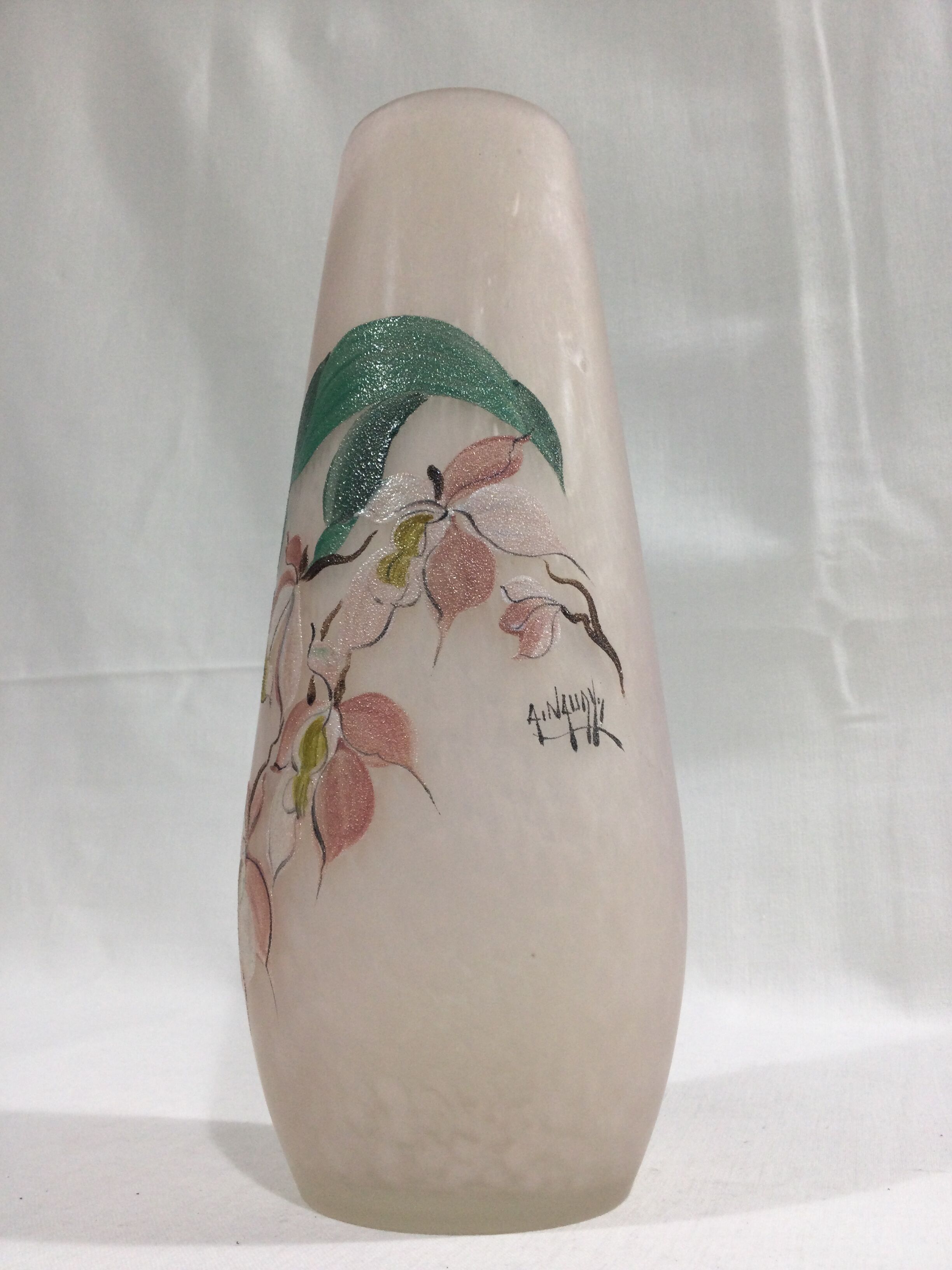 A.Naudy glass paste vase