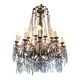 Lustre en bronze doré et crystal