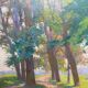 Painting: "Landscape with sunny trees" HSC signed around 1900