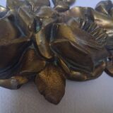 Antique bronze furniture pediment with flower motifs, Louis XVI style