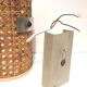 Set of 2 vintage wall lamps in cannage
