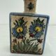Persian bottle, antique vase with polychrome flower decoration, Kagjar style, antique ceramic