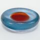 Vintage 1960s Murano Blue & Red Spot Corroso Glass Dish by Galliano Ferro