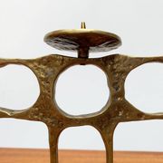 Brutalist metal candlestick from the mid-century by Heinz Goll