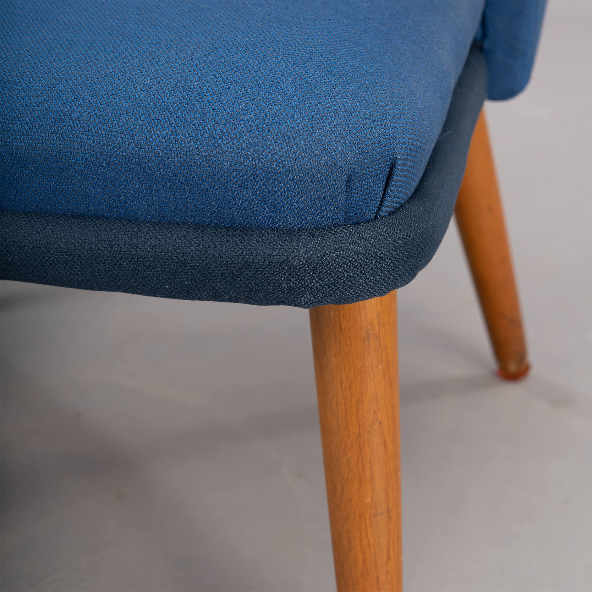 Danish Midcentury Reupholstered Blue Cocktail Chair, 1960s