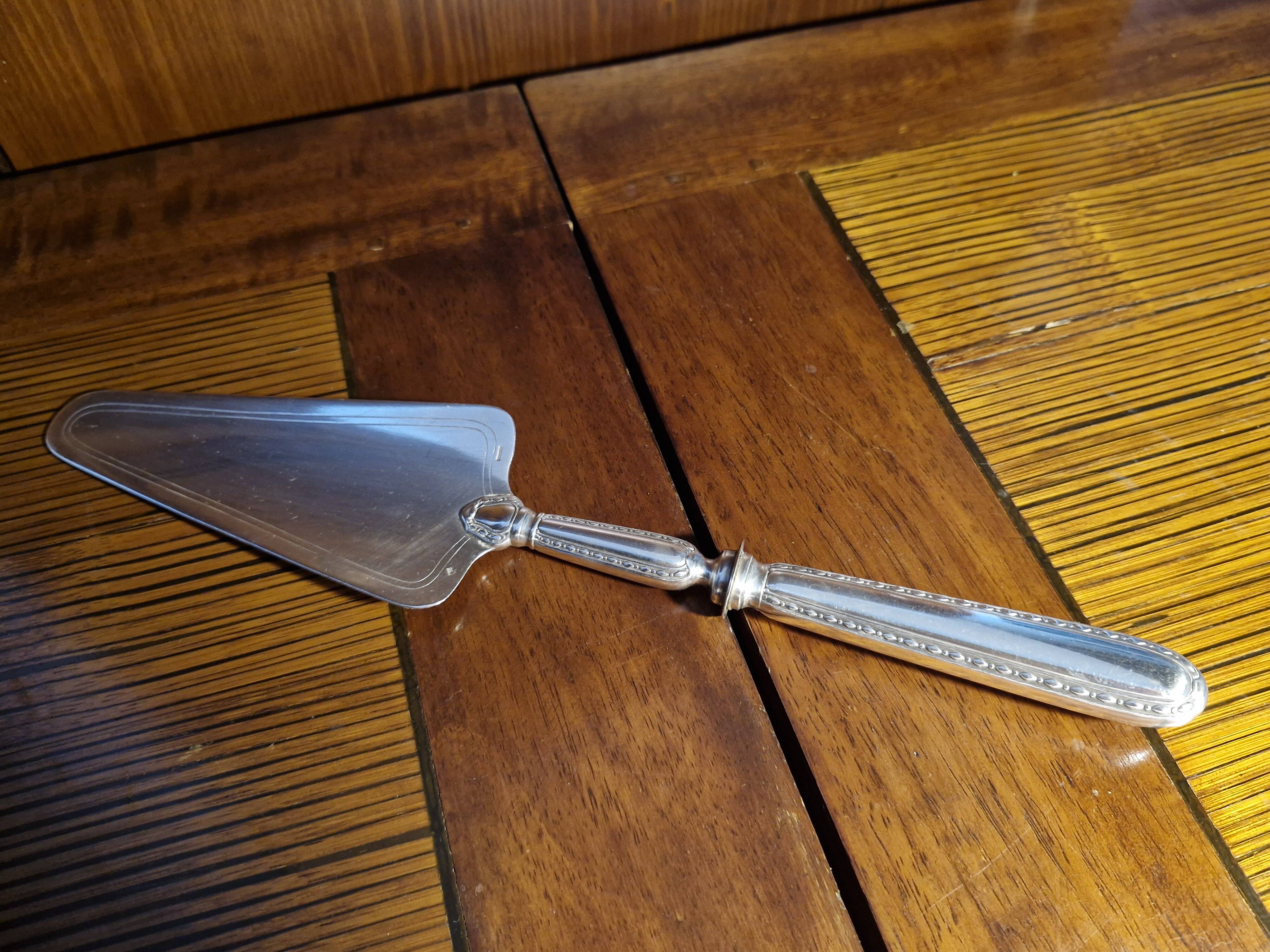 Old silver plated metal pie/cake server - Argental 2 hallmarks