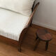 Fauteuil bois et tissu bouclette blanc crème