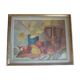 Tableau peinture nature morte signee R.S