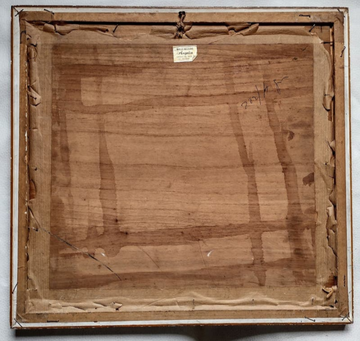 Mid century oil painting The Sunbathers