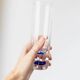 6 vintage drinking glasses from Italy from the 1980s - Set of transparent royal blue water glasses - Mid-Century design