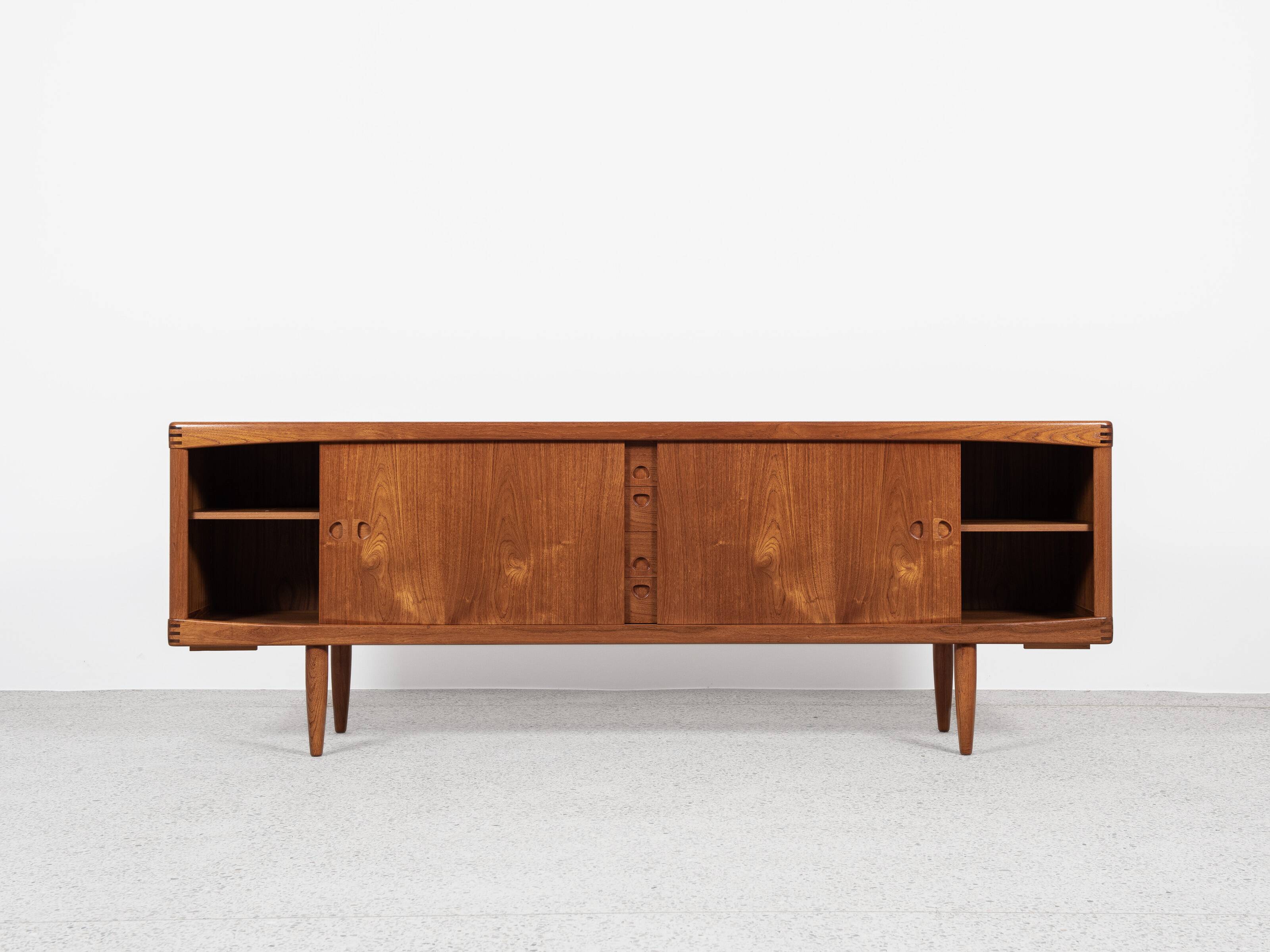 Midcentury Danish sideboard in teak by HW Klein for Bramin 1960s - with the 3 stripes