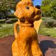 Vintage Brown Caramel Glazed Ceramic Poodle Carafe Pitcher