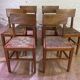 Set of 6 wooden and braided rope chairs
