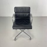 Eames Herman Miller cuir noir Soft Pad Group