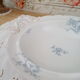 Compotier on porcelain pedestal decoration pale blue flowers