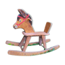 Cheval à bascule en bois peint marron