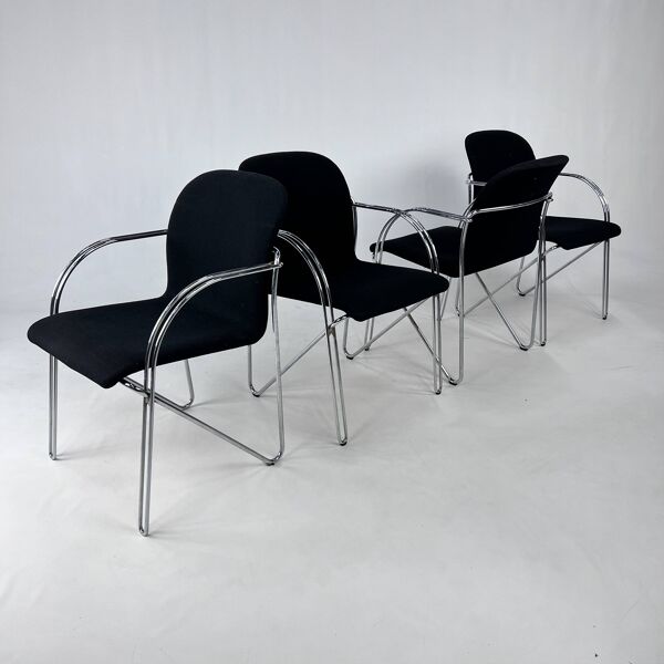 Chaises danoises en fil de fer par Alfred Homann pour Gispen, années 1970