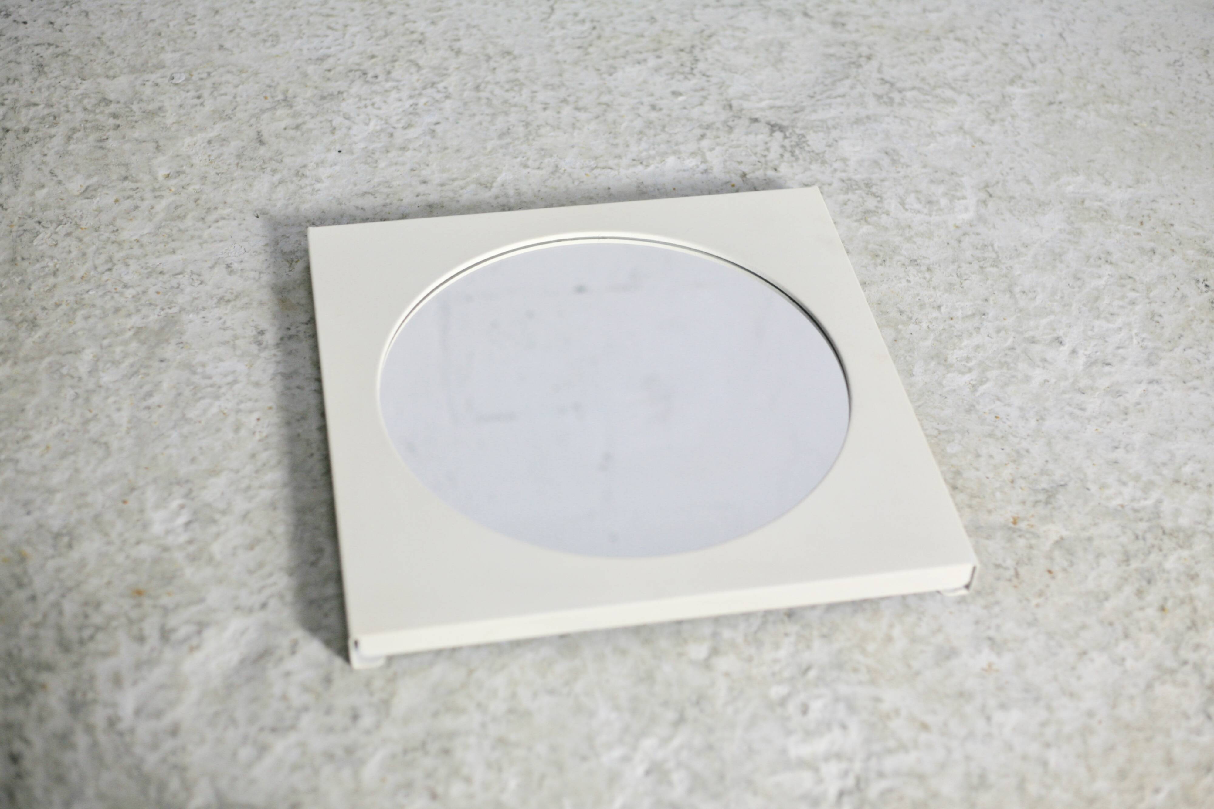 "space age" mirror, steel, 70s.