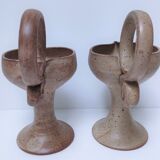 Pair of vintage “heart” sandstone candlesticks