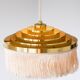 Hans Agne Jakobsson silk and brass fringe pendant circa 1960.