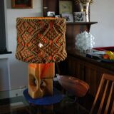 Lampe brutaliste en orme et corde 1960