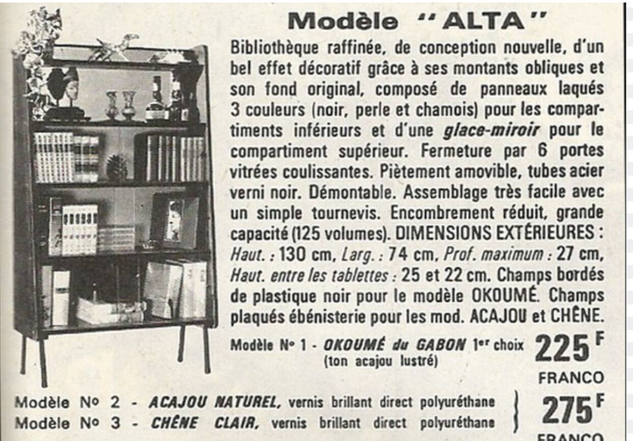 Bibliothèque vintage vitrée Alta 1950