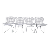Chaise vintage en fil de fer blanc de style Bertoia