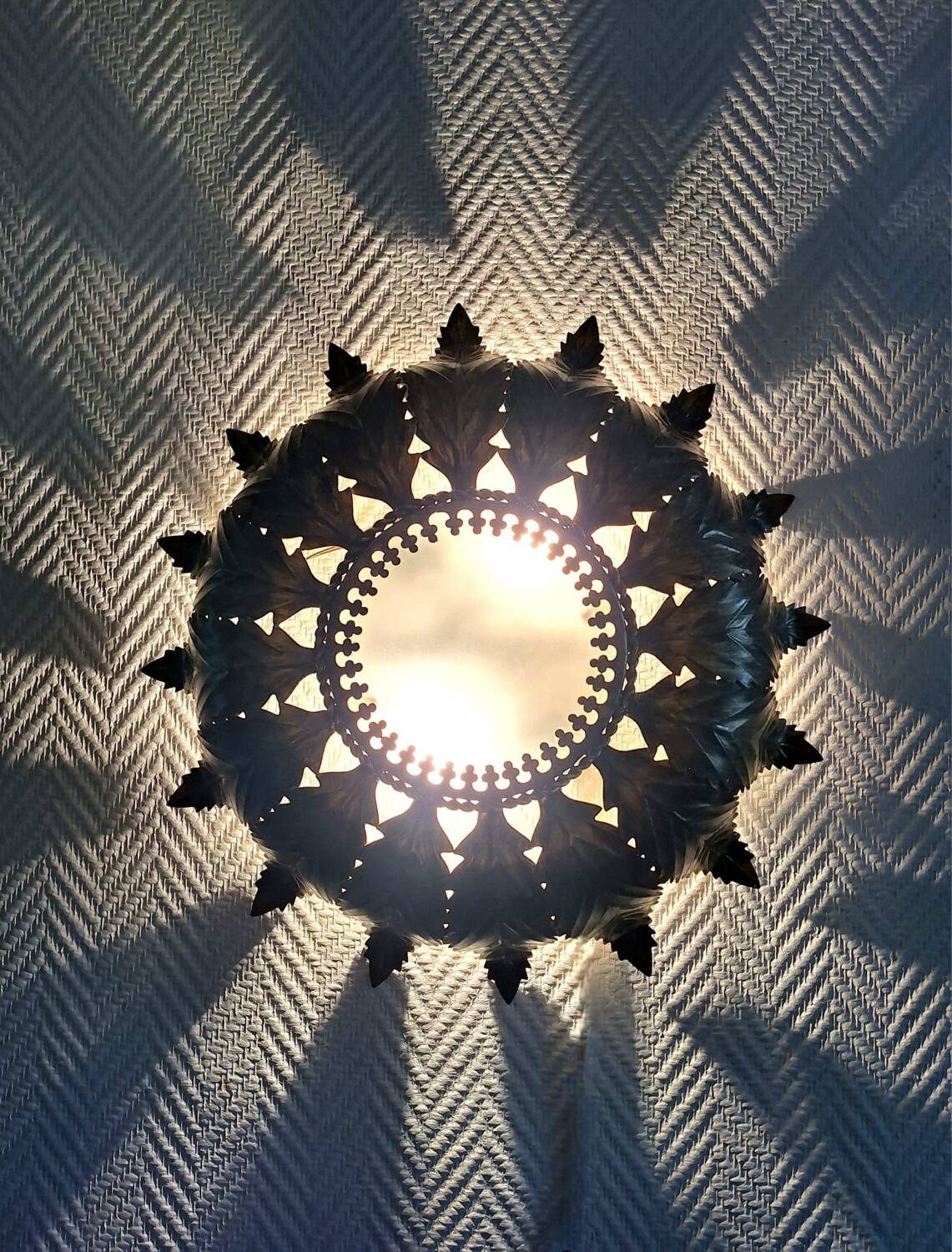 Vintage sun ceiling or wall light, antique sunburst light fixture