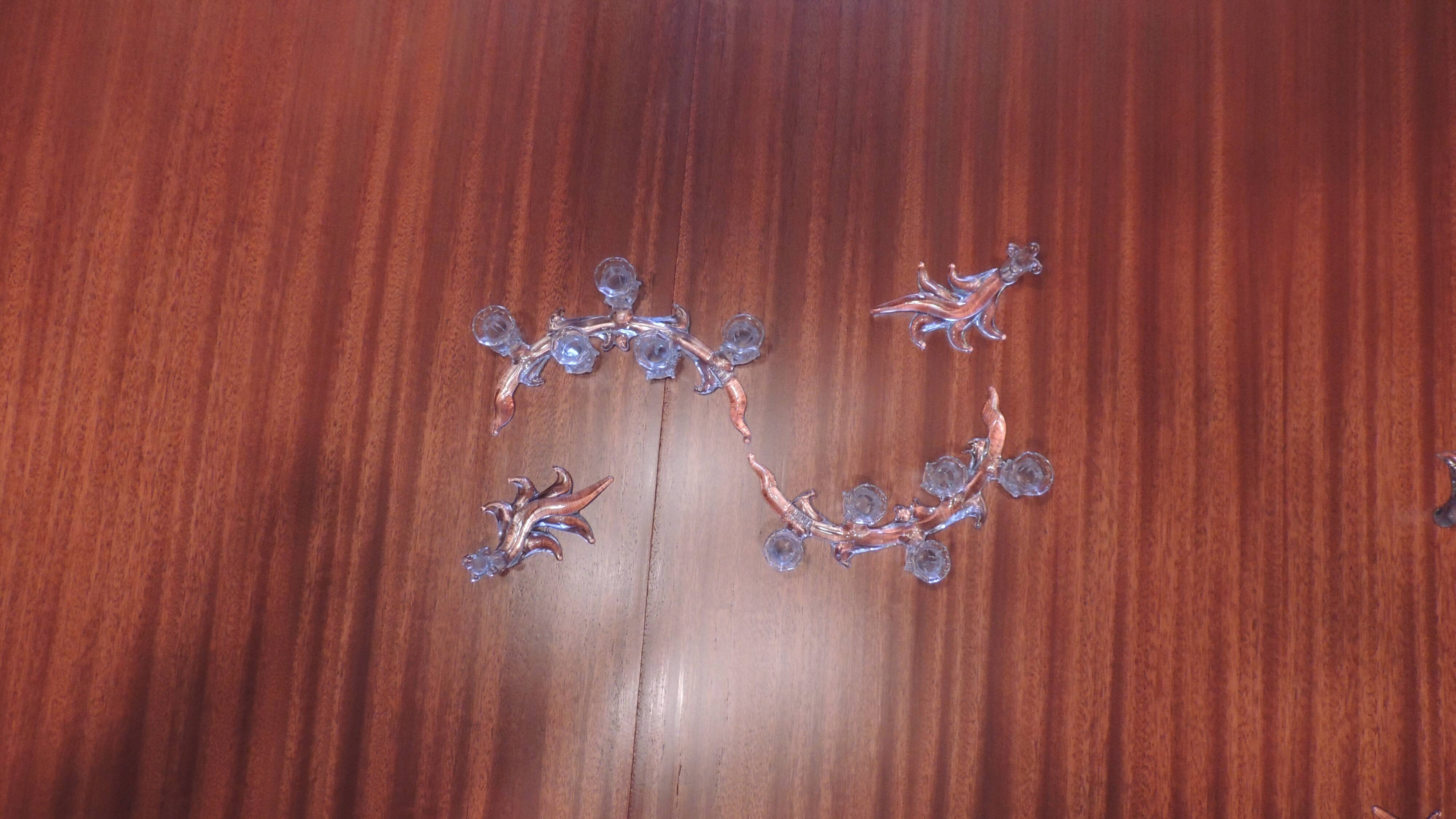 Glass table runner by A. Vialas – Vintage crystal centerpiece