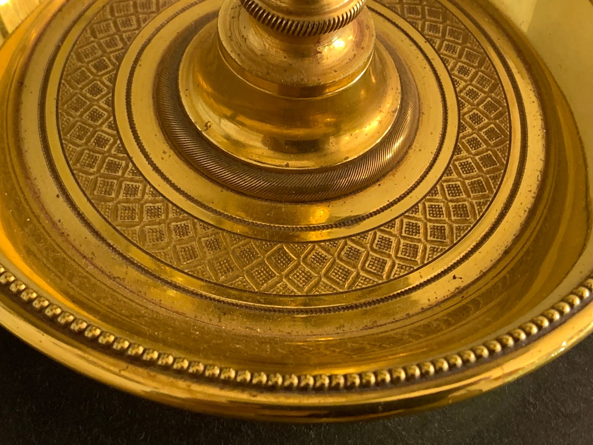 Hot water bottle lamp, 3 lights in bronze Lucien Gau, XXth