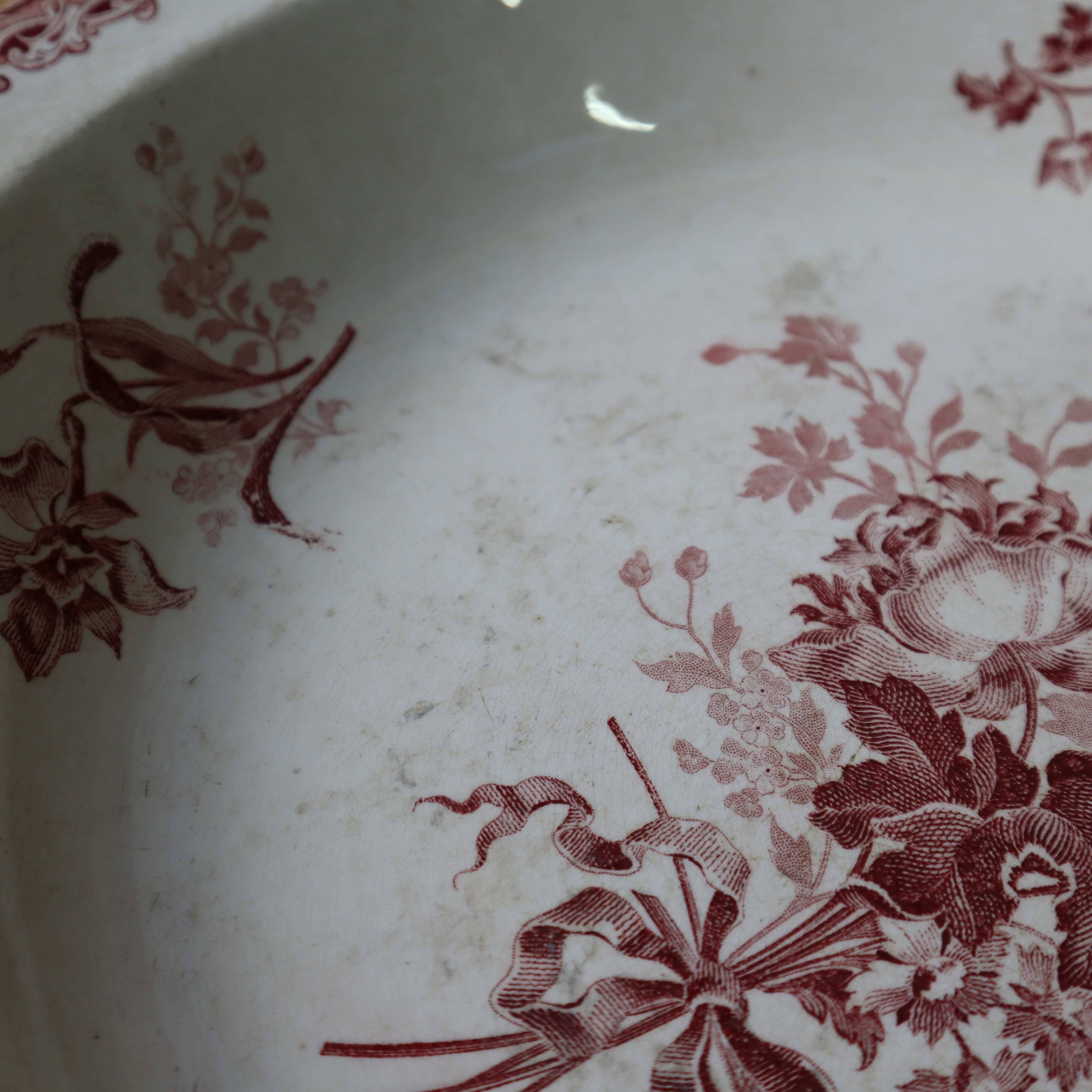 Sarreguemines hollow dish FONTANGES model white/pink