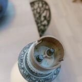 English lamp base, ostrich egg