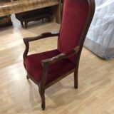 2 red voltaire armchairs