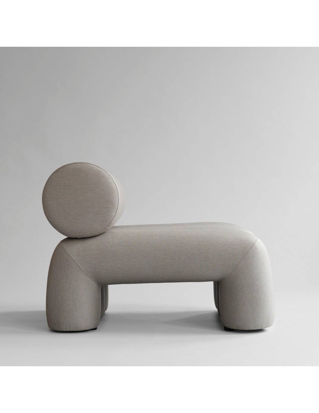 Pair of contemporary armchairs - taupe color - sun-resistant fabric