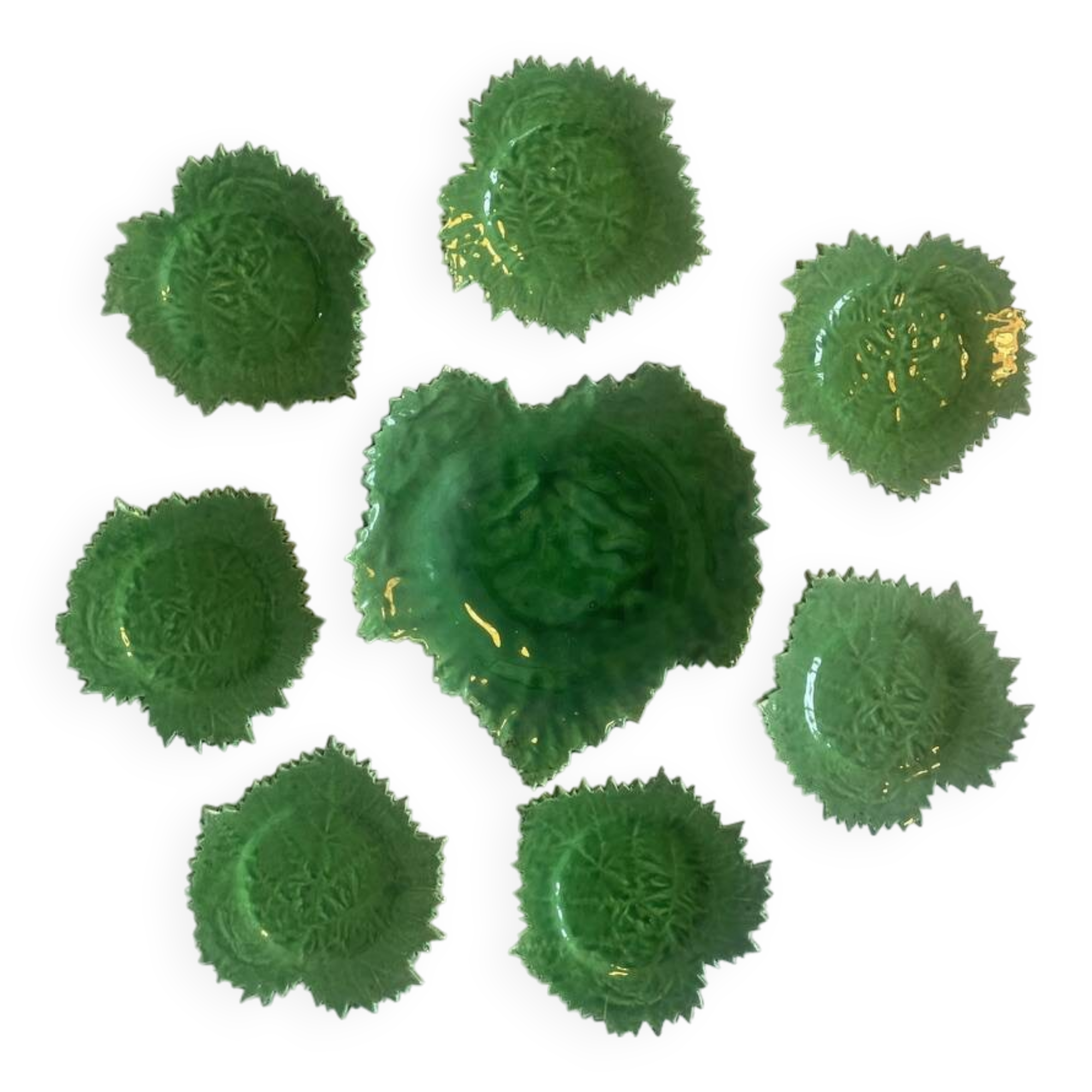 Cake service, 8 pieces, vine leaves - Pottery